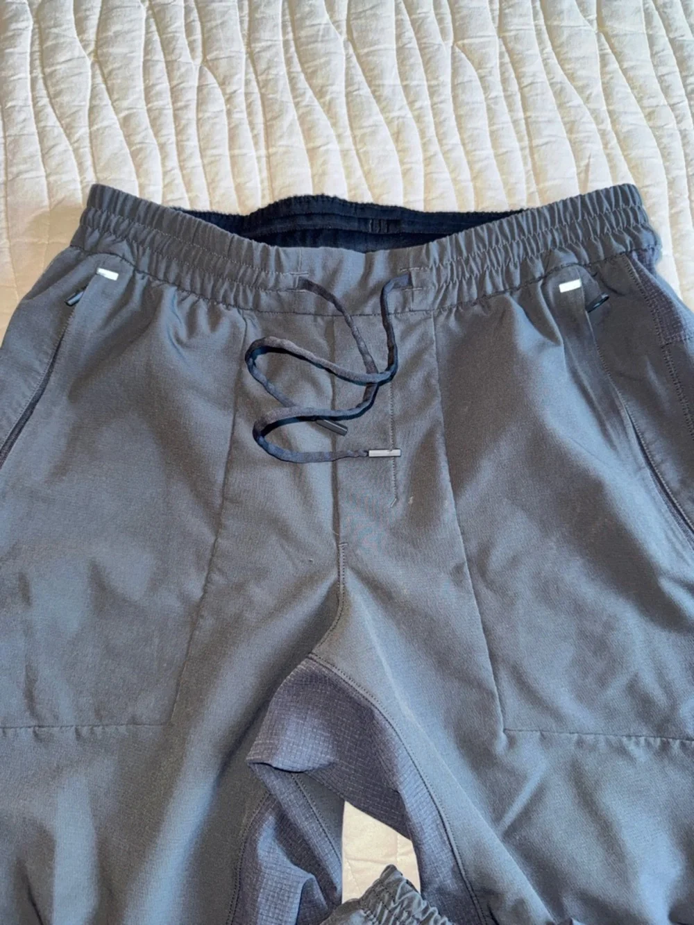Lululemon License to Train Joggers in a textured graphite grey fabric